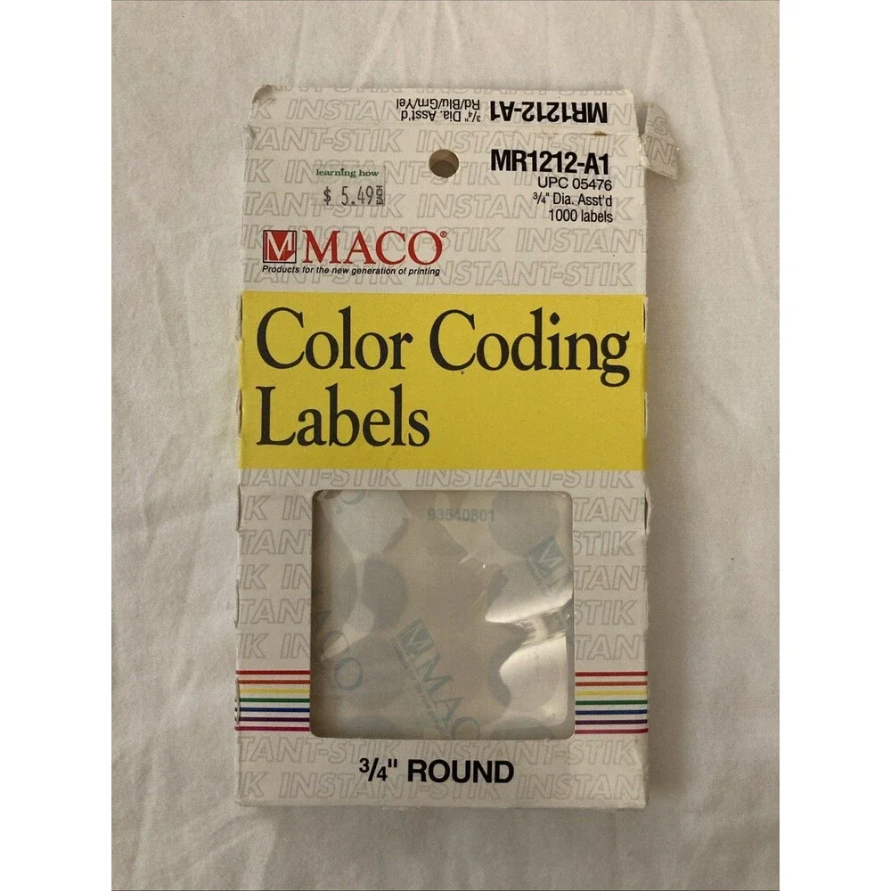 Maco Color Coding Labels | 0.75 in. Round | Multicolor | 805 Out Of 1,000 Labels